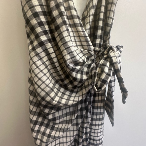 Free People Nodia Black and Off White Gingham Mini Dress - Picture 10 of 11